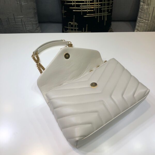 [REP 1:1] Saint Laurent Loulou Small Chain Bag In Matelassé "Y" White For Women 9.8in/23cm YSL 494699DV7279207