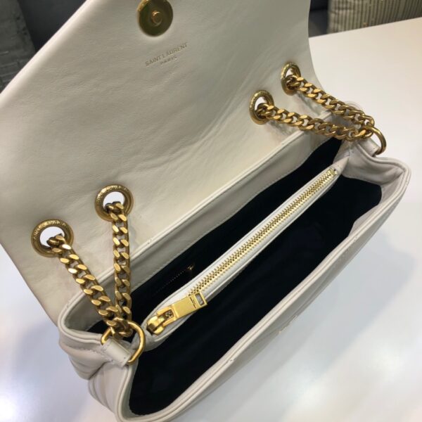 [REP 1:1] Saint Laurent Loulou Small Chain Bag In Matelassé "Y" White For Women 9.8in/23cm YSL 494699DV7279207