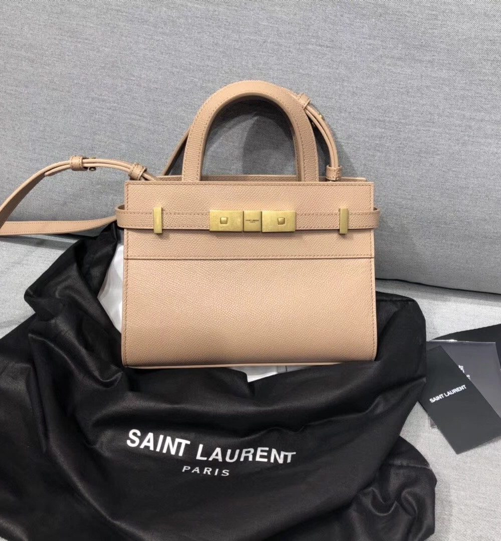 [REP 1:1] Saint Laurent Manhattan Nano Shopping Bag In Box Beige For Women 8.2in/21cm YSL