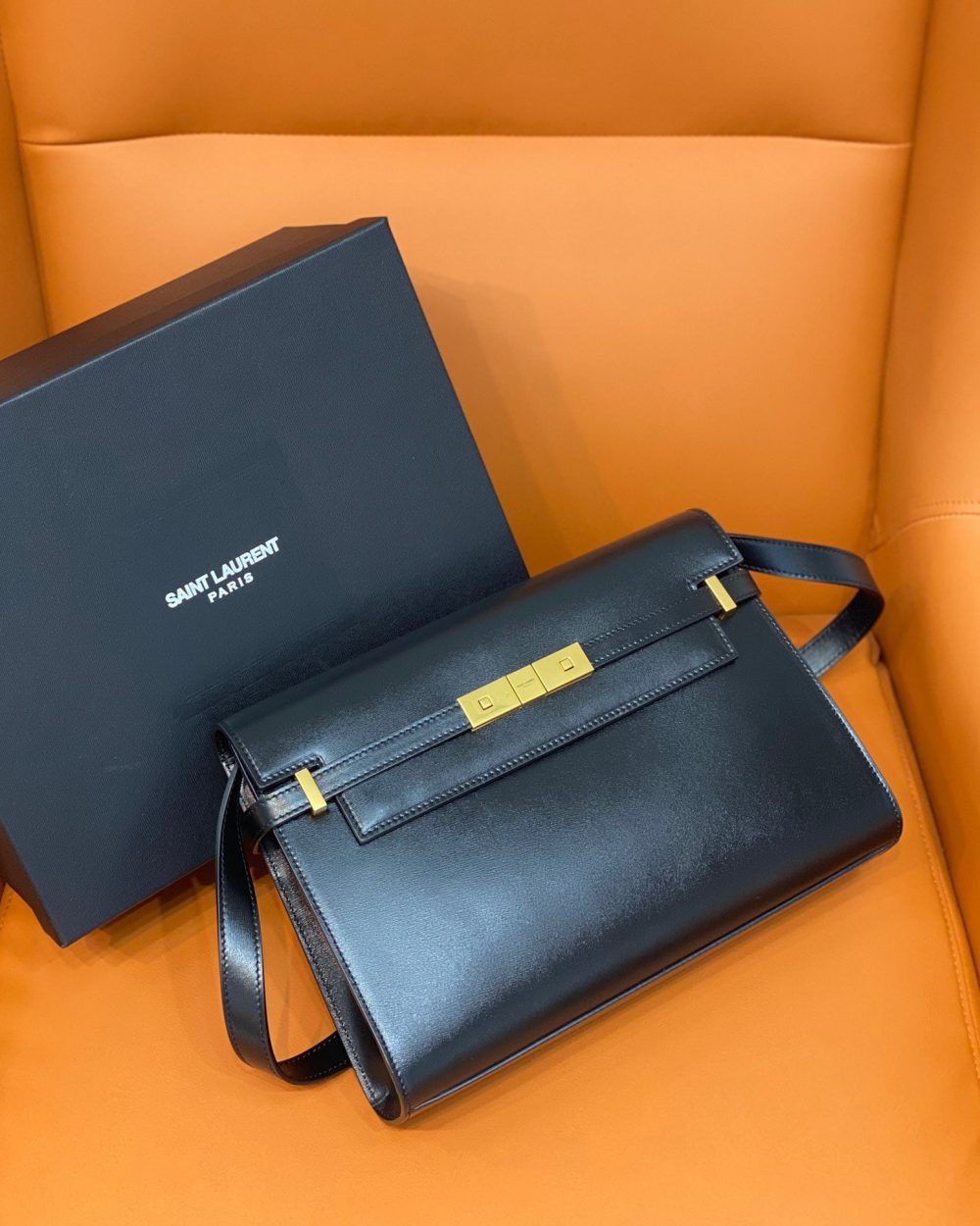 [REP 1:1] Saint Laurent Manhattan Shoulder Bag Black For Women 11.4in/29cm YSL 5792710SX0W1000