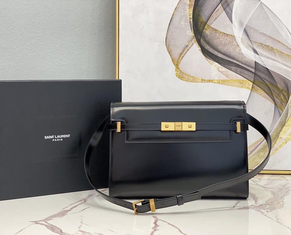 [REP 1:1] Saint Laurent Manhattan Shoulder Bag In Box Black For Women 11.4in/29cm YSL 5792710SX0W1000