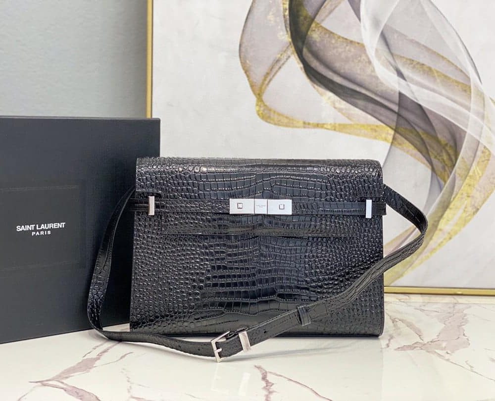 [REP 1:1] Saint Laurent Manhattan Shoulder Bag In-Shiny Black For Women 11.4in/29cm YSL 579271DND0J1000