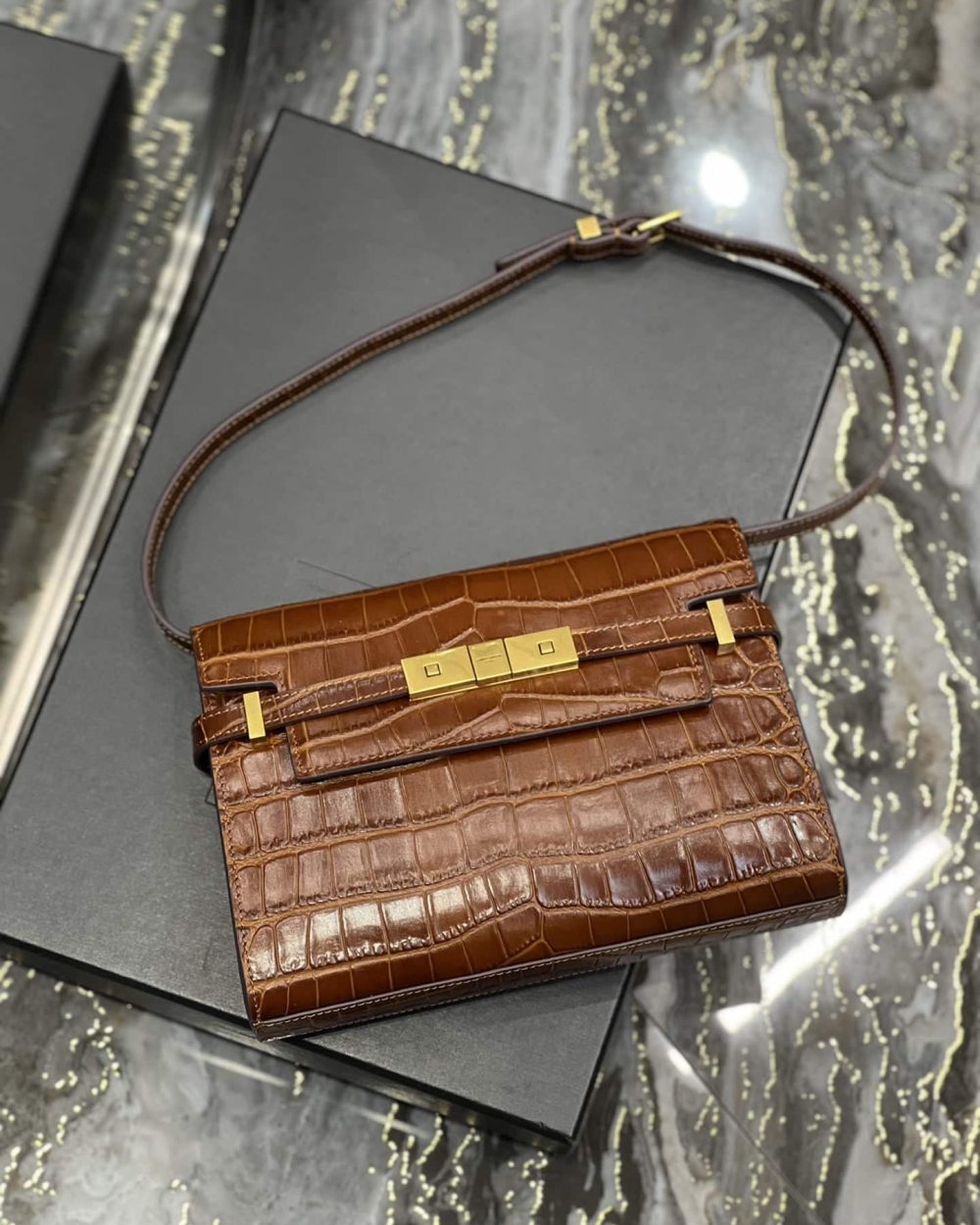 [REP 1:1] Saint Laurent Manhattan Small Shoulder Bag Brown For Women, Women's Bags 9.4in/24cm YSL 675626AAAOH2591