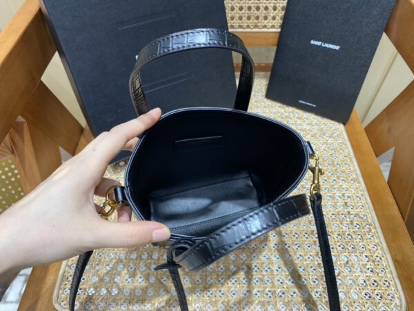 [REP 1:1] Saint Laurent Mini Toy Shopping Bag Black For Women, Women's Bags 7.1in/18cm YSL 712367AAAOH1000