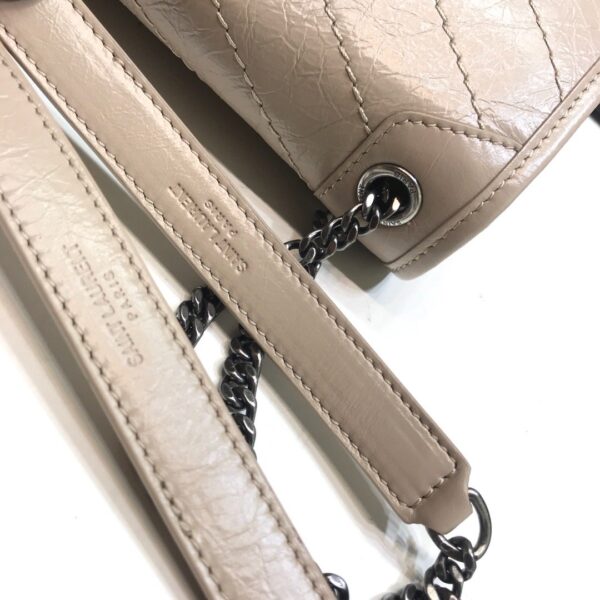 [REP 1:1] Saint Laurent Niki Baby Chain Bag In Crinkled Vintage Beige For Women 8.2in/21cm YSL 6331600EN049956