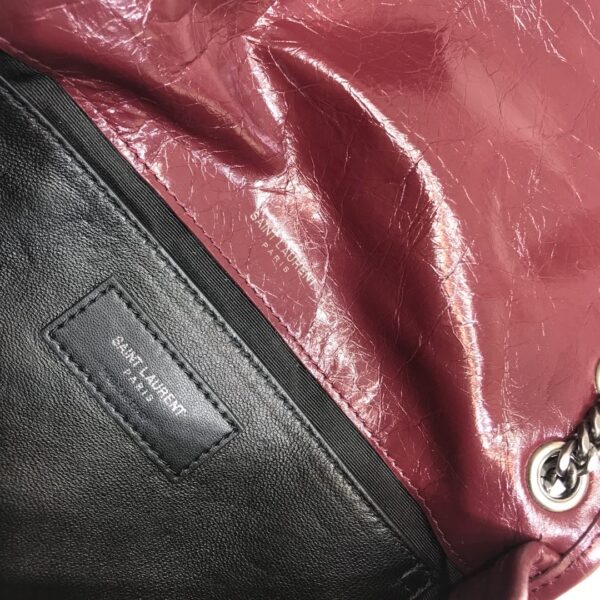 [REP 1:1] Saint Laurent Niki Baby Chain Bag In Crinkled Vintage  Burgundy For Women 8.2in/21cm YSL 6331600EN046475