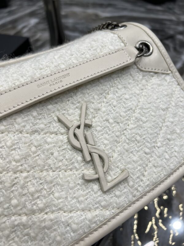 [REP 1:1] Saint Laurent Niki Baby Chain Bag White For Women, Women's Bags 8.2in/21cm YSL