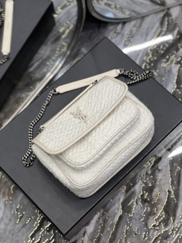 [REP 1:1] Saint Laurent Niki Baby Chain Bag White For Women, Women's Bags 8.2in/21cm YSL
