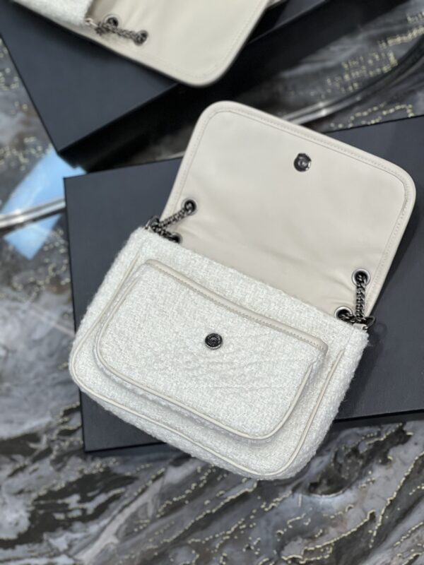 [REP 1:1] Saint Laurent Niki Baby Chain Bag White For Women, Women's Bags 8.2in/21cm YSL
