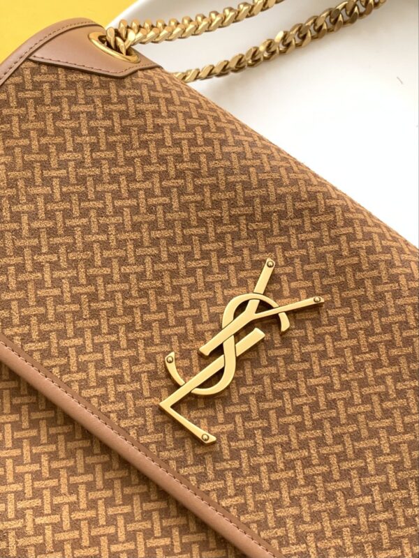 [REP 1:1] Saint Laurent Niki Medium Chain Bag Brown In Vintage Crinkled With Gold Toned Hardware For Women 11in/28cm YSL