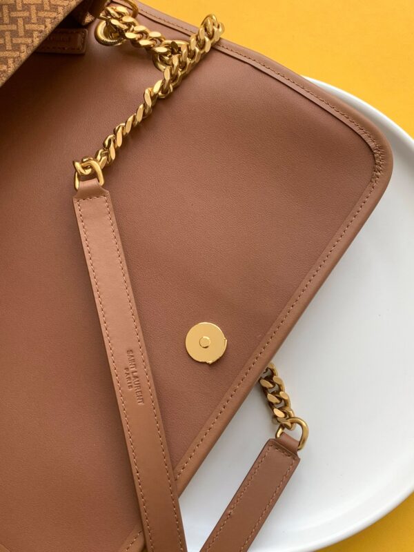 [REP 1:1] Saint Laurent Niki Medium Chain Bag Brown In Vintage Crinkled With Gold Toned Hardware For Women 11in/28cm YSL
