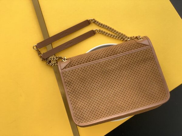 [REP 1:1] Saint Laurent Niki Medium Chain Bag Brown In Vintage Crinkled With Gold Toned Hardware For Women 11in/28cm YSL