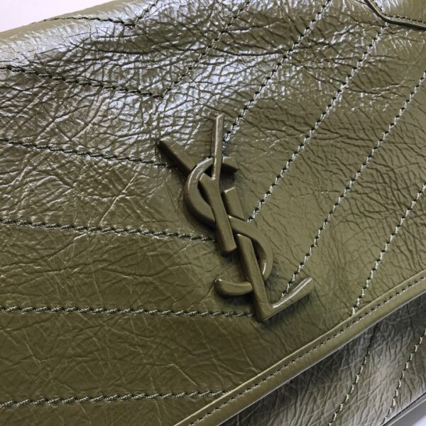 [REP 1:1] Saint Laurent Niki Medium Chain Bag In Crinkled Vintage Green For Women 11in/28cm YSL 6331581YG041229
