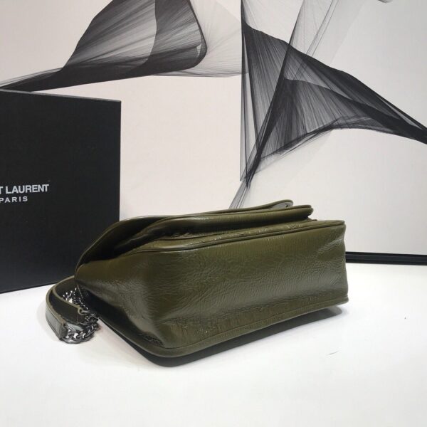 [REP 1:1] Saint Laurent Niki Medium Chain Bag In Crinkled Vintage Green For Women 11in/28cm YSL 6331581YG041229