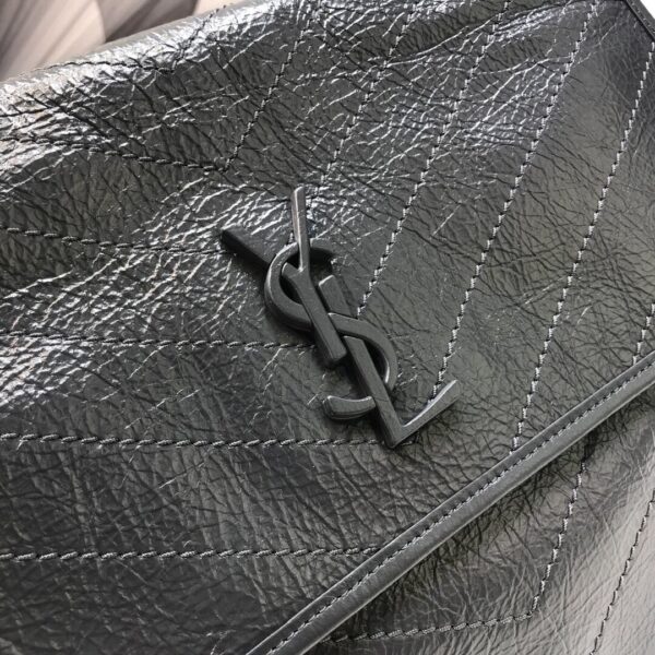 [REP 1:1] Saint Laurent Niki Medium Chain Bag In Crinkled Vintage Grey For Women 11in/28cm YSL 6331580EN041112