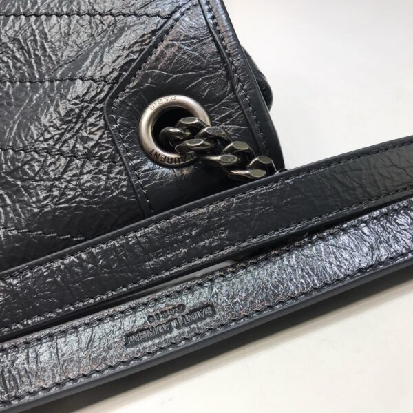 [REP 1:1] Saint Laurent Niki Medium Chain Bag In Crinkled Vintage Grey For Women 11in/28cm YSL 6331580EN041112