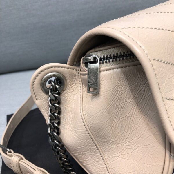 [REP 1:1] Saint Laurent Niki Medium Crinkled Shoulder Bag Beige For Women 11in/28cm YSL
