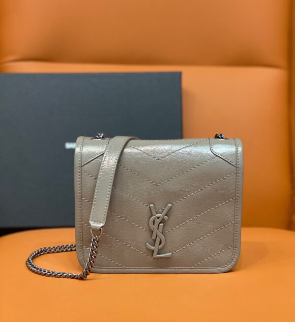 [REP 1:1] Saint Laurent Niki Wallets On Chain Beige For Women 7.5in/19cm
