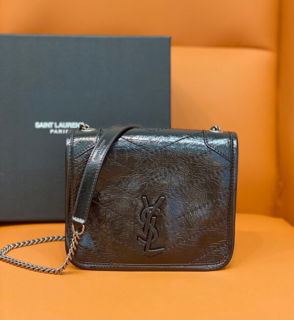 [REP 1:1] Saint Laurent Niki Wallets On Chain Black For Women 7.5in/19cm