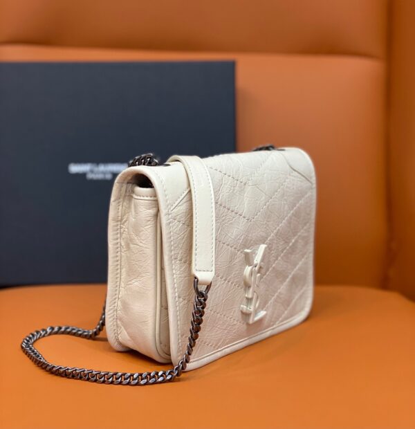 [REP 1:1] Saint Laurent Niki Wallets On Chain White For Women 7.5in/19cm