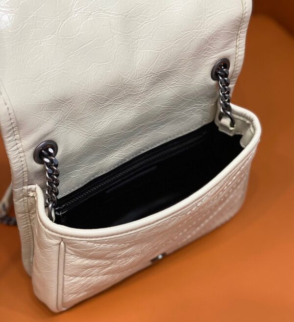 [REP 1:1] Saint Laurent Niki Wallets On Chain White For Women 7.5in/19cm