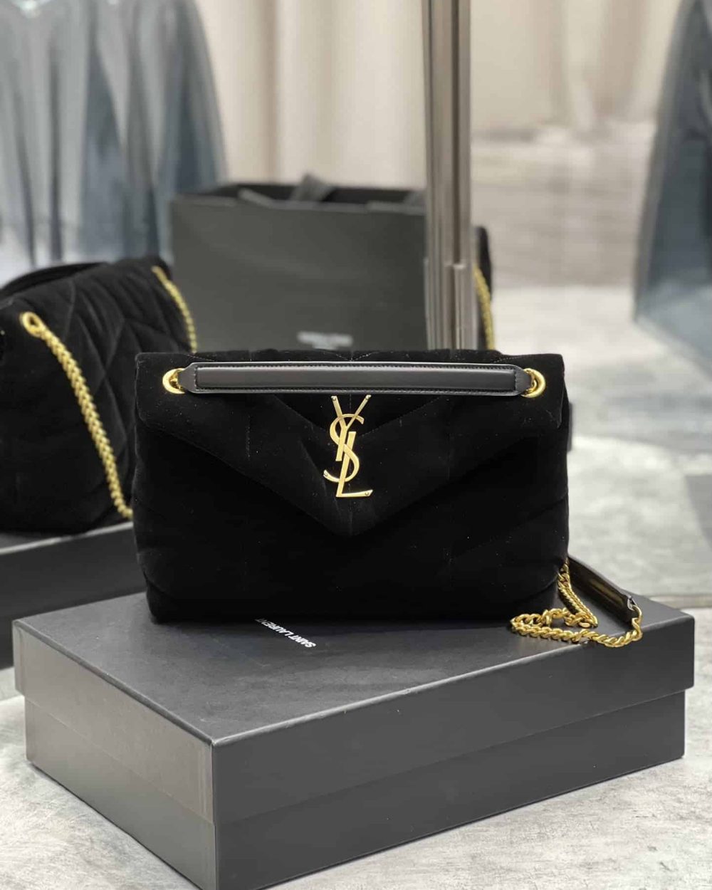 [REP 1:1] Saint Laurent Puffer Small Chain Bag Black For Women, Women's Bags 11.4in/29cm YSL‎