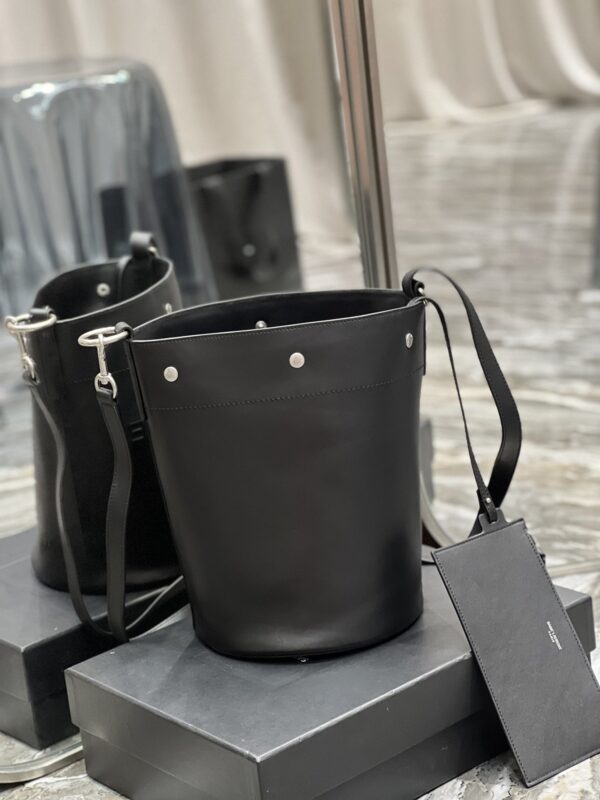 [REP 1:1] Saint Laurent Rive Gauche Bucket Bag Black For Women, Women's Bags 11.4in/29cm YSL