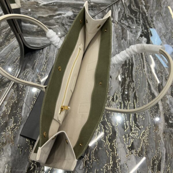 [REP 1:1] Saint Laurent Rive Gauche Tote Bag In Military Green For Women 18.9in/48cm YSL