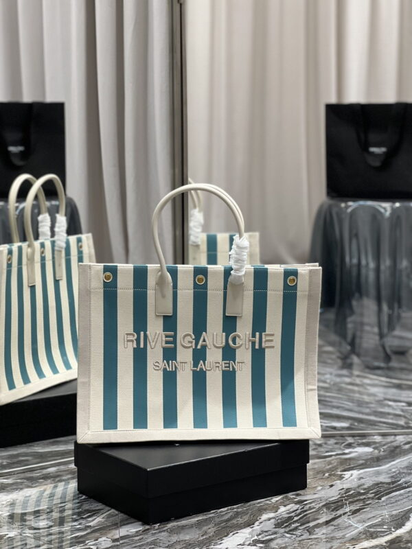 [REP 1:1] Saint Laurent Rive Gauche Tote Bag In Water Green For Women 18.9in/48cm YSL 499290FAAD51680