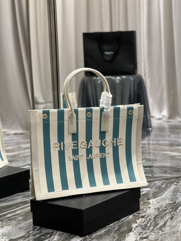[REP 1:1] Saint Laurent Rive Gauche Tote Bag In Water Green For Women 18.9in/48cm YSL 499290FAAD51680