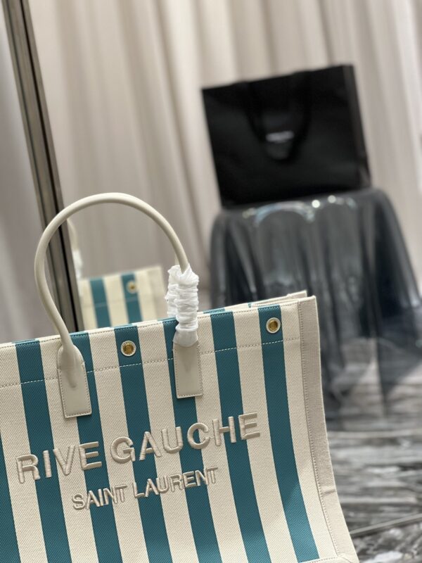 [REP 1:1] Saint Laurent Rive Gauche Tote Bag In Water Green For Women 18.9in/48cm YSL 499290FAAD51680