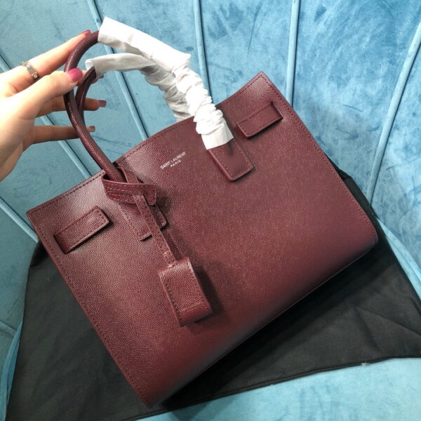 [REP 1:1] Saint Laurent Sac De Jour Baby In Shiny Burgundy For Women 10.2in/26cm YSL