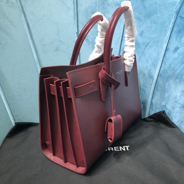 [REP 1:1] Saint Laurent Sac De Jour Baby In Shiny Burgundy For Women 10.2in/26cm YSL