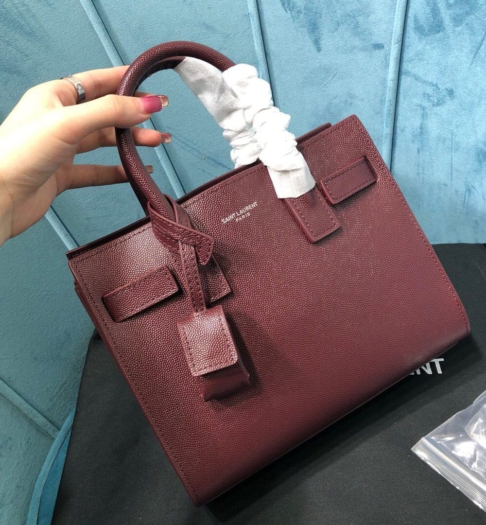[REP 1:1] Saint Laurent Sac De Jour Nano Burgundy For Women 8.6in/22cm YSL