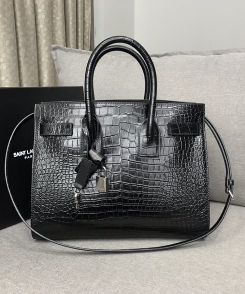 [REP 1:1] Saint Laurent Sac De Jour Small In Embossed Crocodile Black For Women 12.5in/32cm YSL  378299DND1N1000