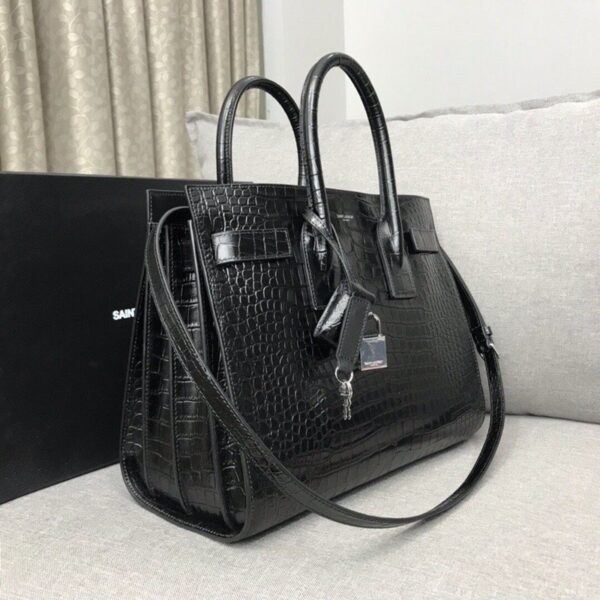 [REP 1:1] Saint Laurent Sac De Jour Small In Embossed Crocodile Black For Women 12.5in/32cm YSL  378299DND1N1000
