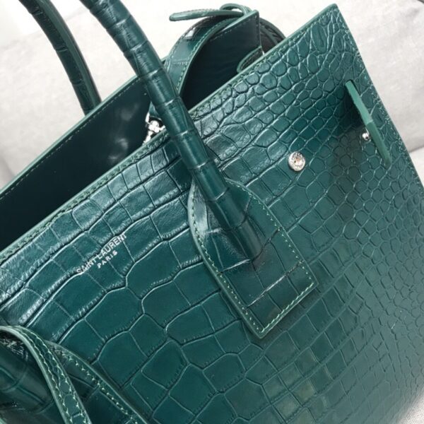 [REP 1:1] Saint Laurent Sac De Jour Small In Embossed Crocodile Green For Women 12.5in/32cm YSL