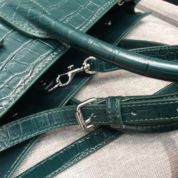 [REP 1:1] Saint Laurent Sac De Jour Small In Embossed Crocodile Green For Women 12.5in/32cm YSL