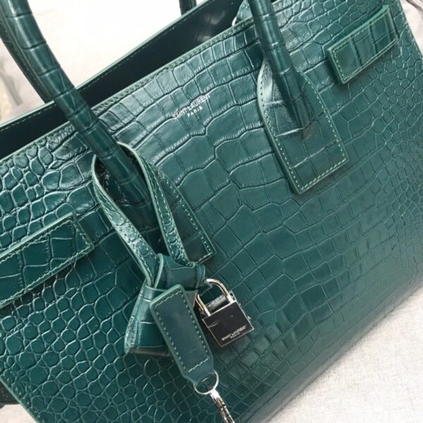 [REP 1:1] Saint Laurent Sac De Jour Small In Embossed Crocodile Green For Women 12.5in/32cm YSL