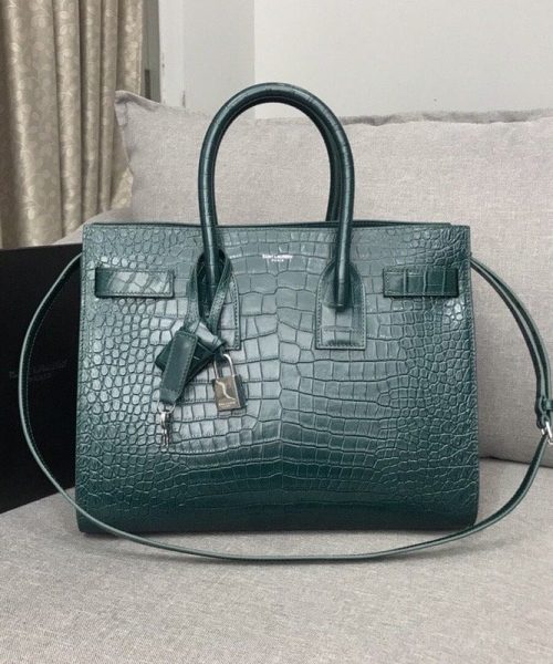 [REP 1:1] Saint Laurent Sac De Jour Small In Embossed Crocodile Green For Women 12.5in/32cm YSL