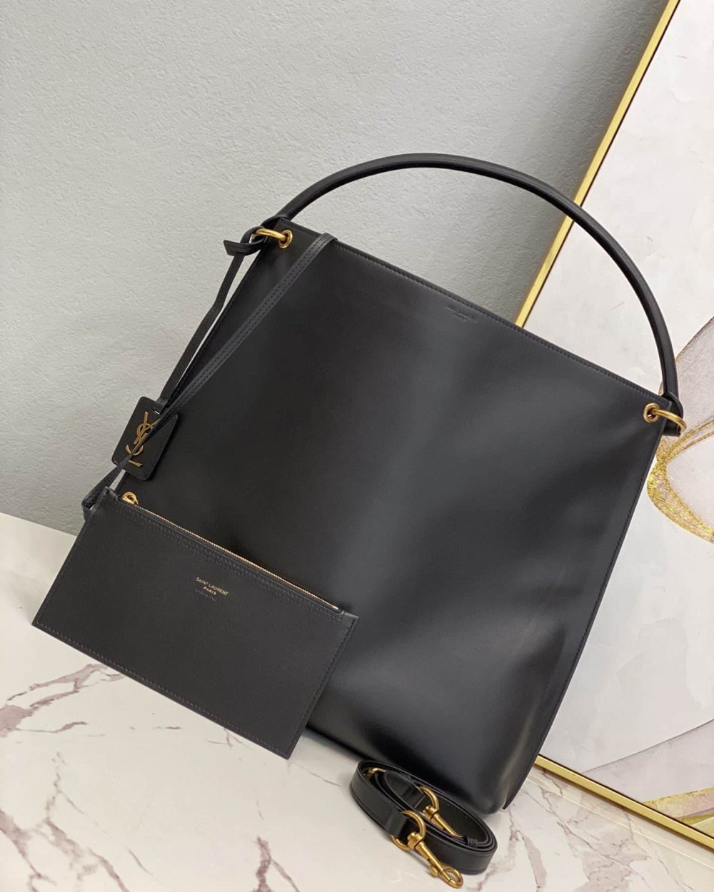 [REP 1:1] Saint Laurent Shopping N/S In Supple Black For Women 13.7in/35cm YSL 600306CSV0J1000