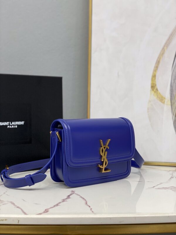 [REP 1:1] Saint Laurent Solferino Small Satchel In Box Blue For Women  7.4in/19cm YSL