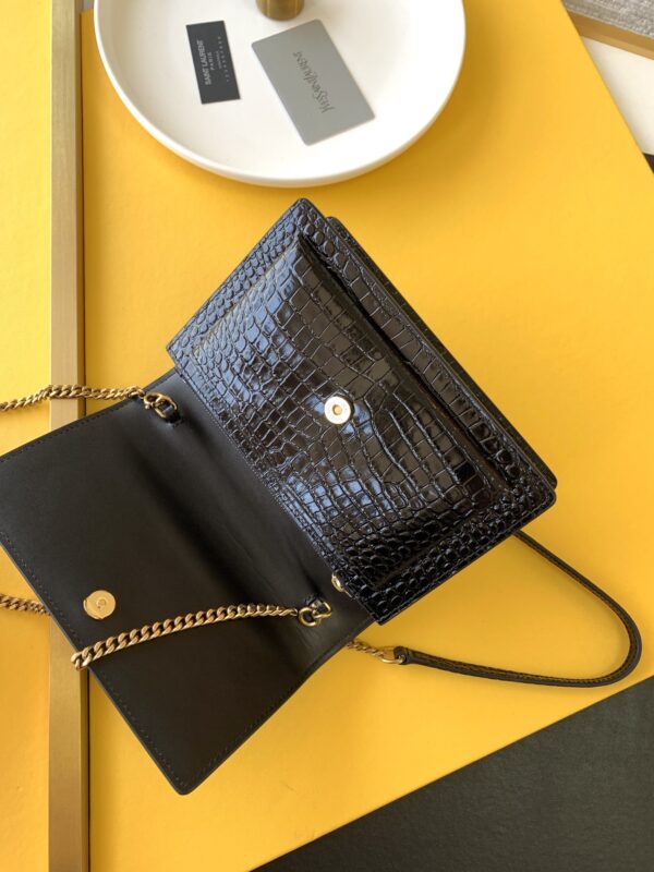 [REP 1:1] Saint Laurent Sunset Chain Bag With Gold Hardware For Women 7.4in/19cm YSL 533026DND1J1000
