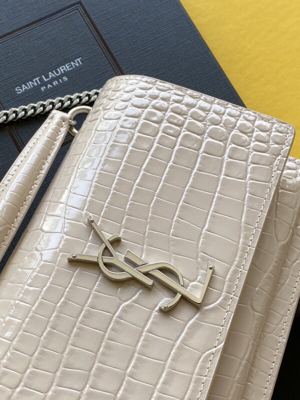 [REP 1:1] Saint Laurent Sunset Chain Bag With Silver Hardware For Women 7.4in/19cm YSL 533026DND1N9207