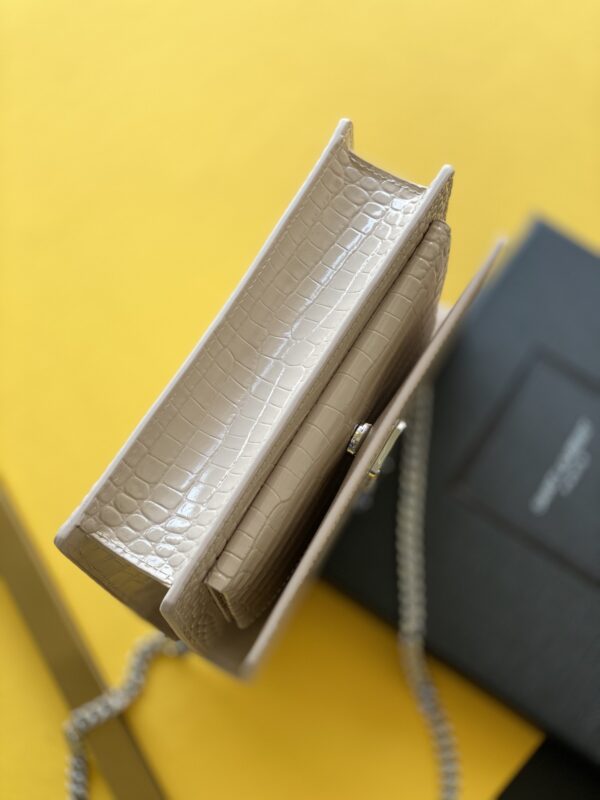 [REP 1:1] Saint Laurent Sunset Chain Bag With Silver Hardware For Women 7.4in/19cm YSL 533026DND1N9207