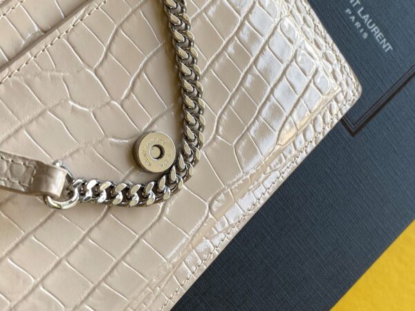 [REP 1:1] Saint Laurent Sunset Chain Bag With Silver Hardware For Women 7.4in/19cm YSL 533026DND1N9207