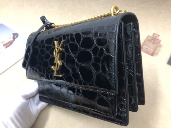 [REP 1:1] Saint Laurent Sunset Chain Wallet Black For Women 8.2in/21cm YSL