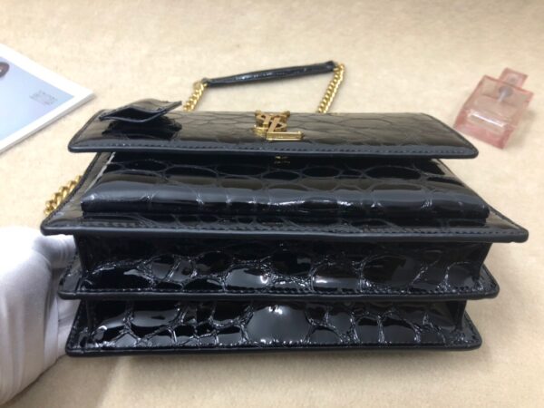 [REP 1:1] Saint Laurent Sunset Chain Wallet Black For Women 8.2in/21cm YSL