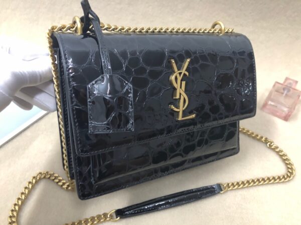 [REP 1:1] Saint Laurent Sunset Chain Wallet Black For Women 8.2in/21cm YSL