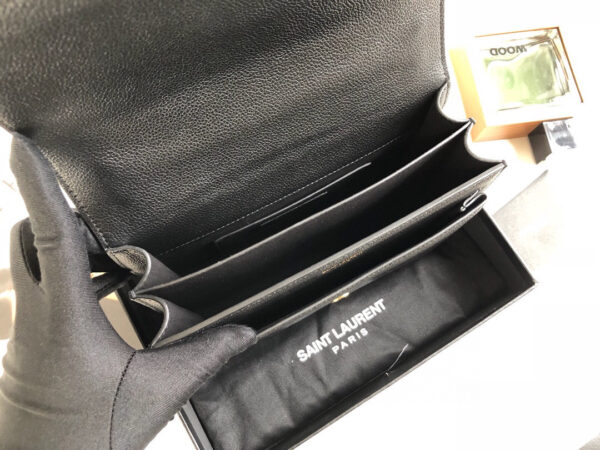 [REP 1:1] Saint Laurent Sunset Medium Chain Bag Black For Women 8.6in/22cm YSL 442906D420W1000